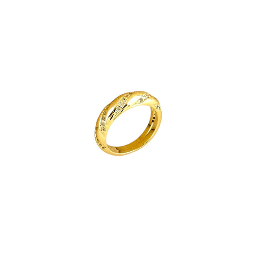 CZ Swirl Design 18k Gold Filled Band Ring
