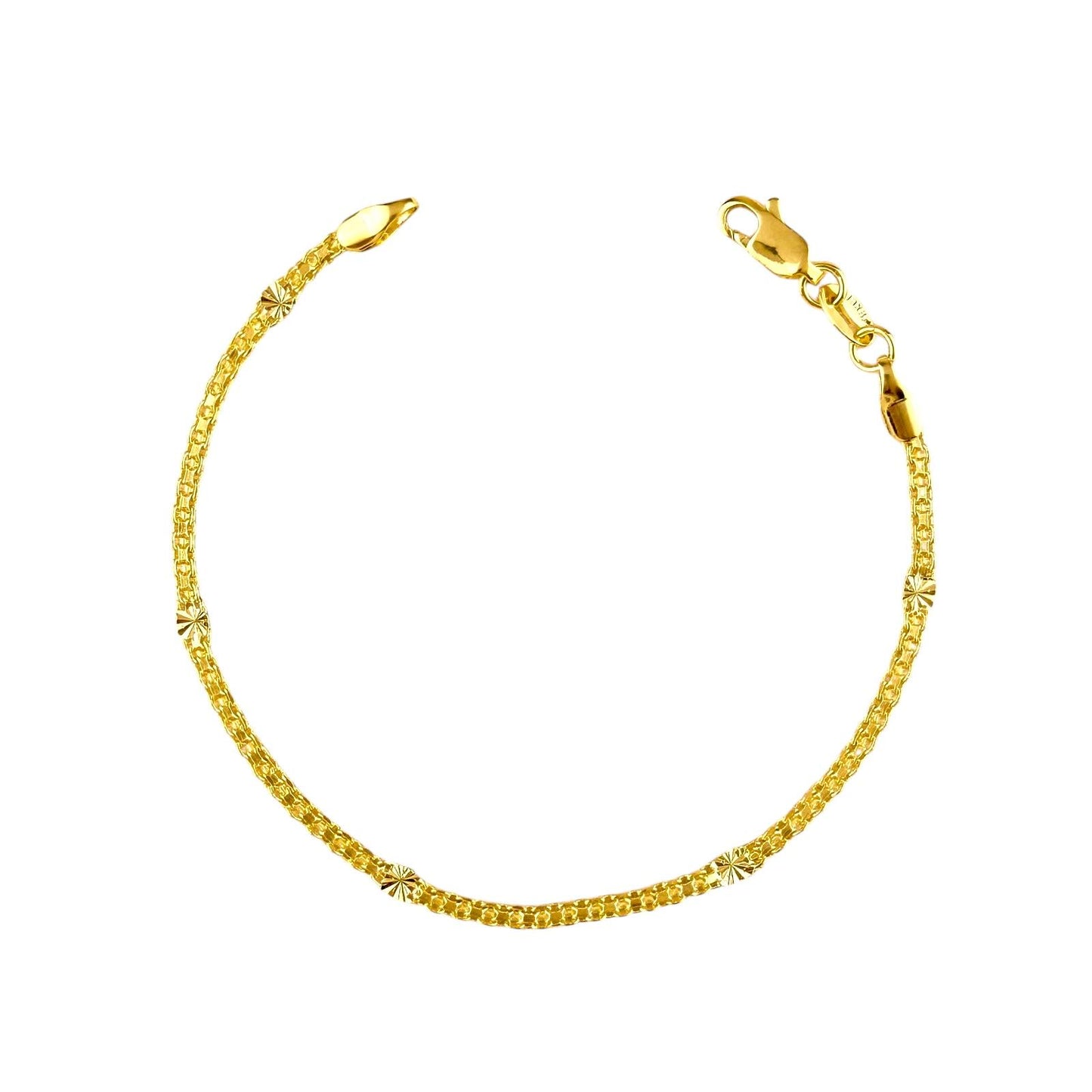 2.5mm Diamond Cut Multi-Strand Chain 18k Gold Filled Bracelet