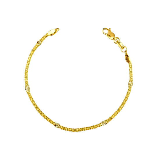 2.5mm Diamond Cut Multi-Strand Chain 18k Gold Filled Bracelet