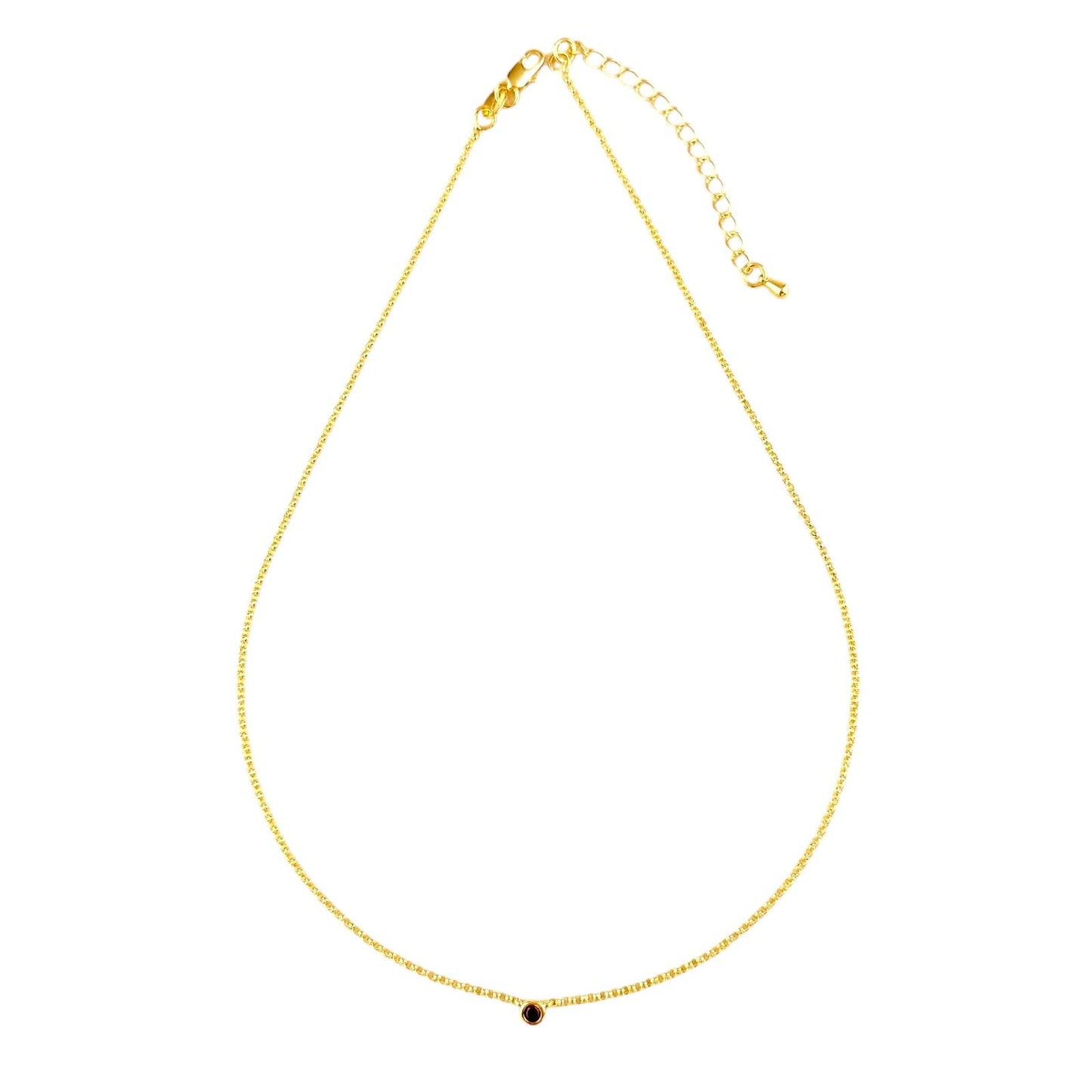 CZ Birthstone 18k Gold Filled Necklace