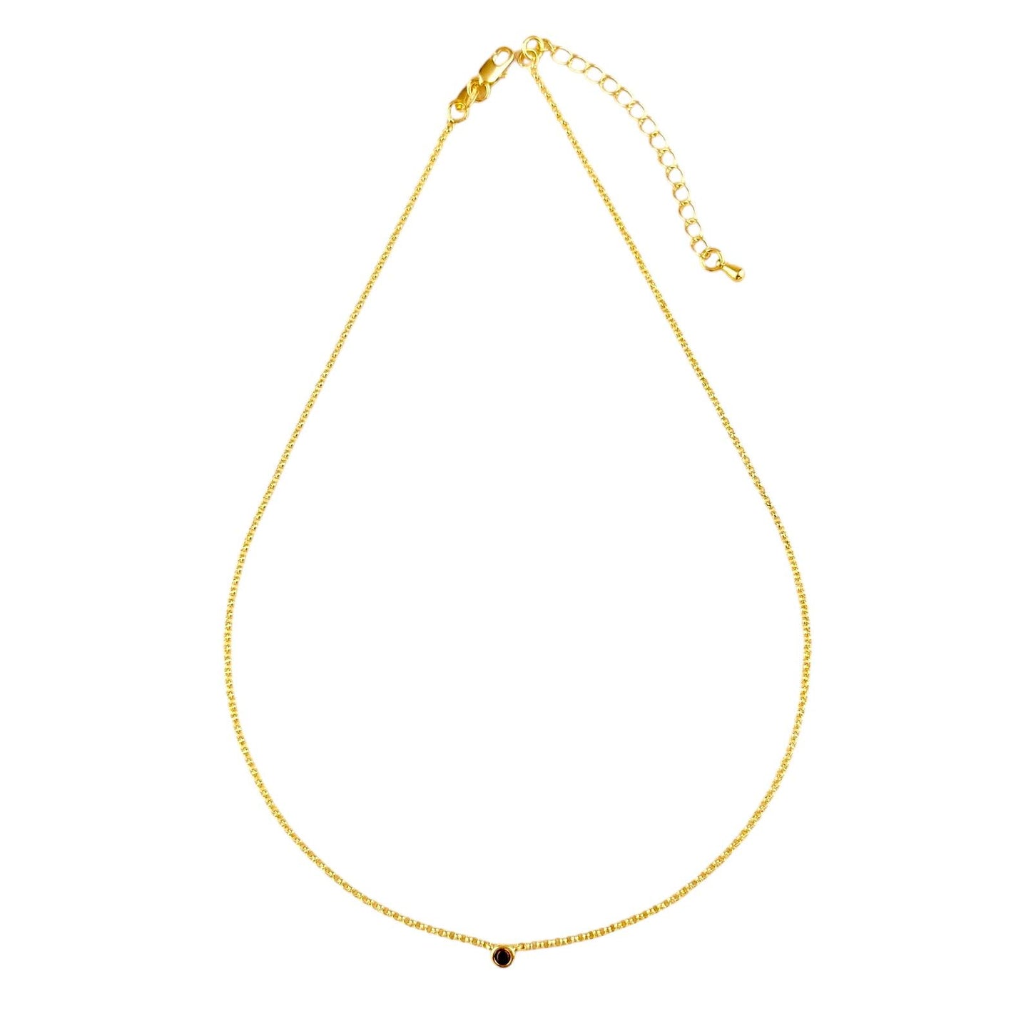 CZ Birthstone 18k Gold Filled Necklace