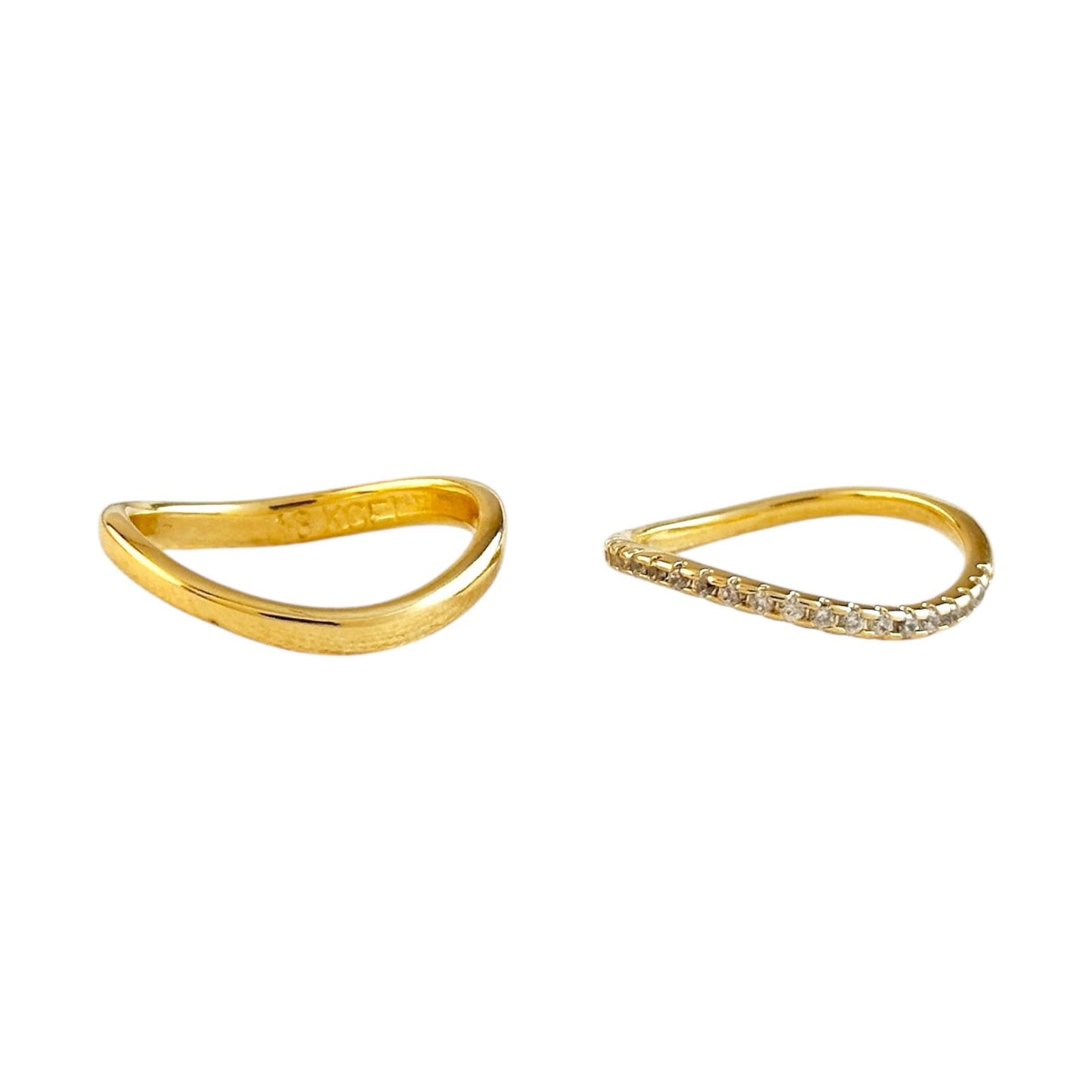 Stackable CZ Wave 18K Gold Filled Ring