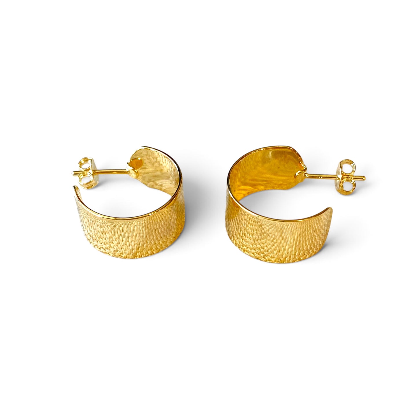 Wide Flat Open Hoop Earrings 