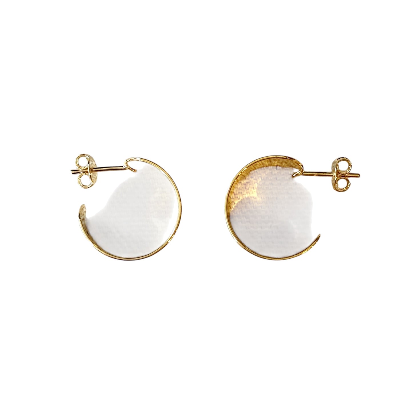 Wide Flat Open Hoop Earrings Closeup