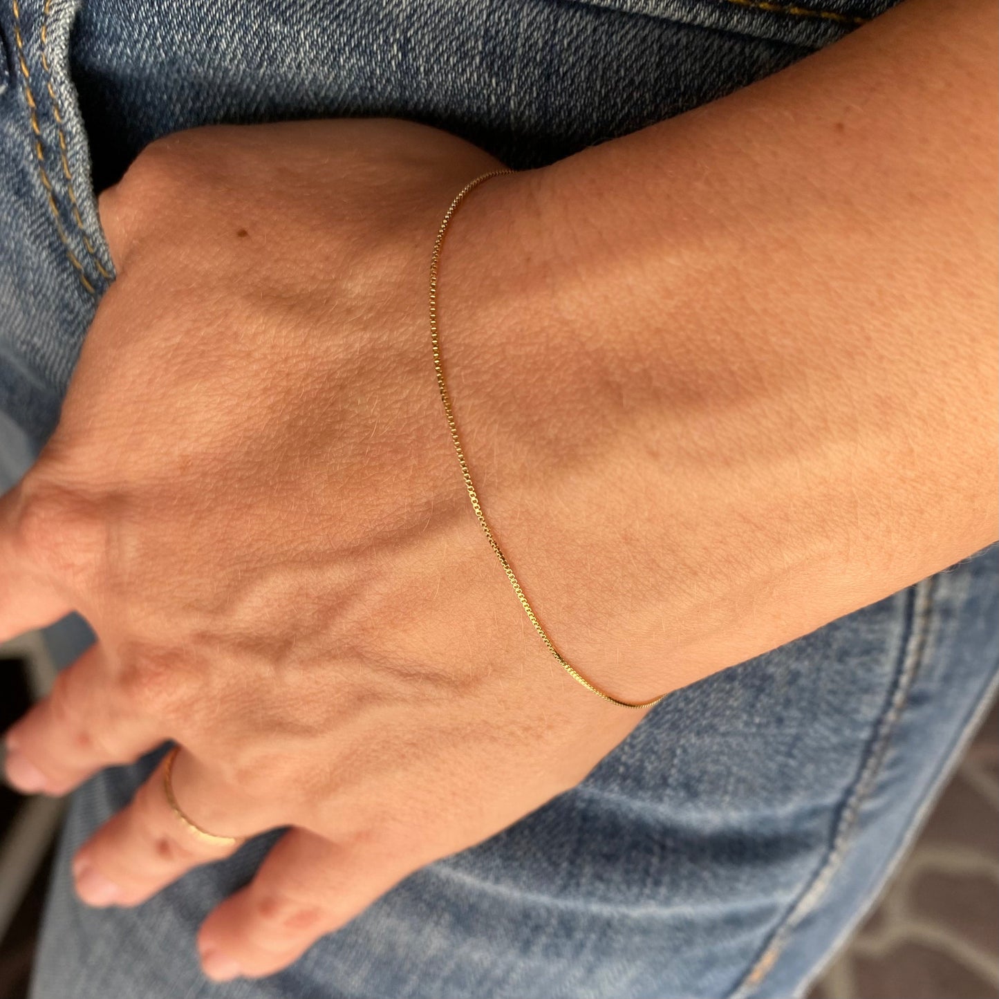Box Chain 0.5mm 18K Gold Filled Bracelet