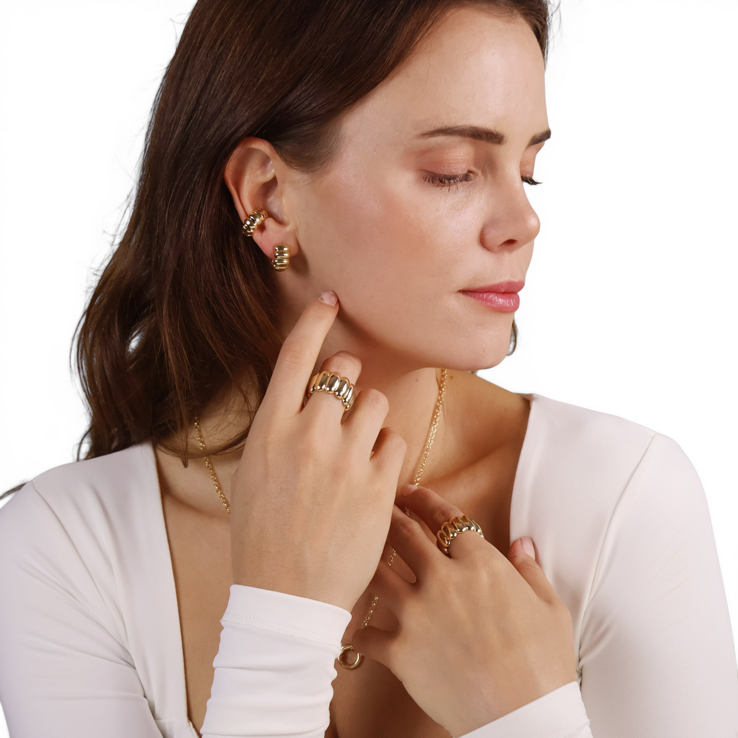 Scalloped 18K Gold Filled Ear Cuff