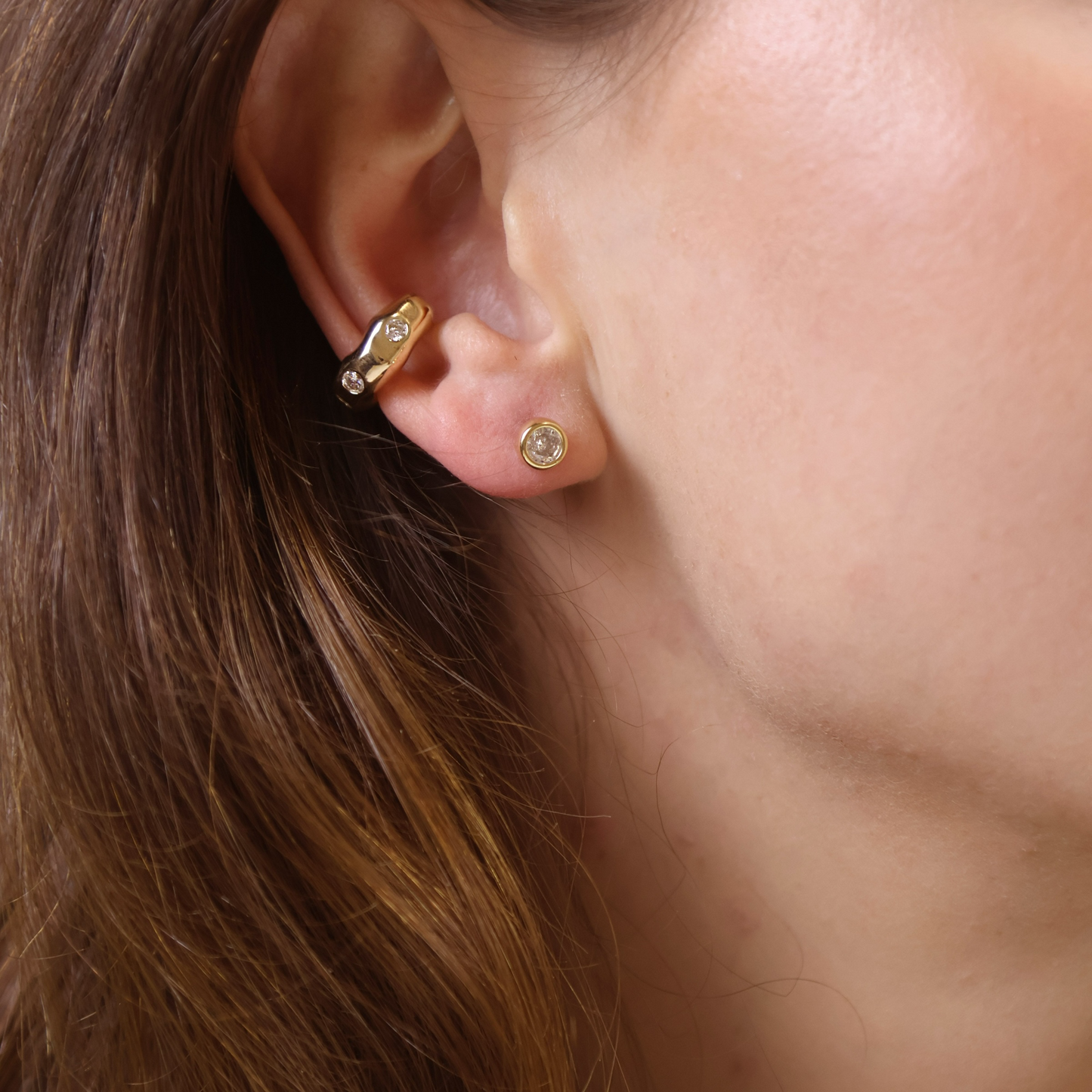 Wave CZ 18K Gold Filled Ear Cuff