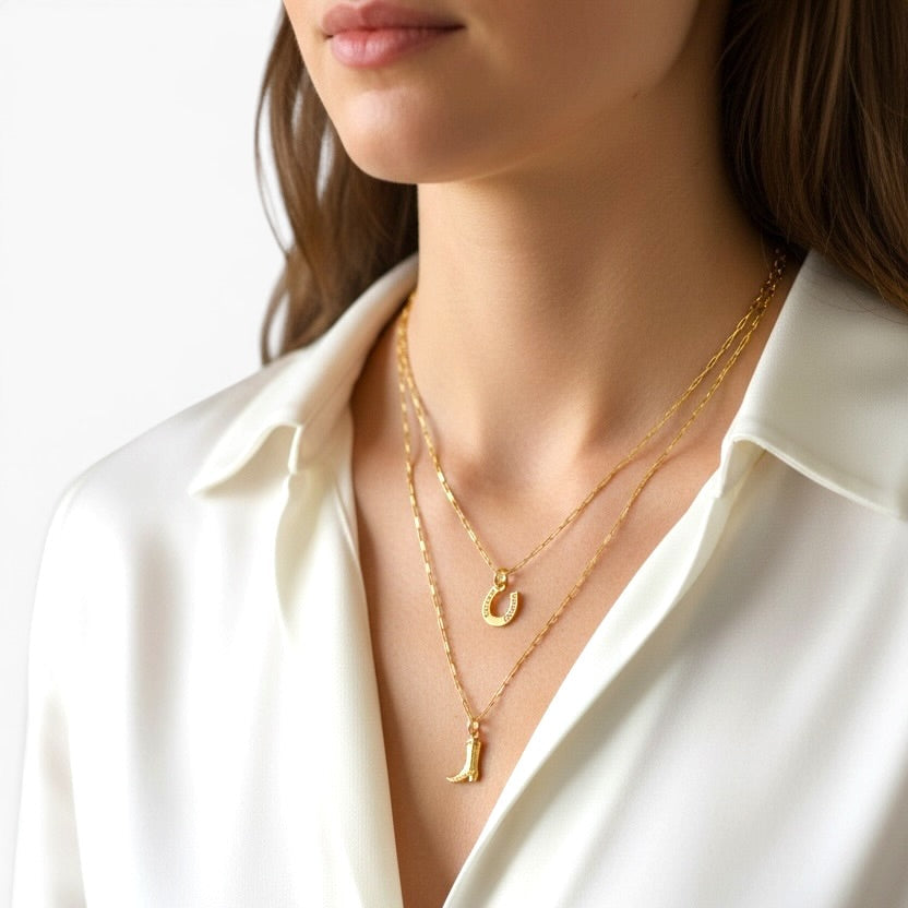 Western Boot 18mm 18K Gold Filled Charm