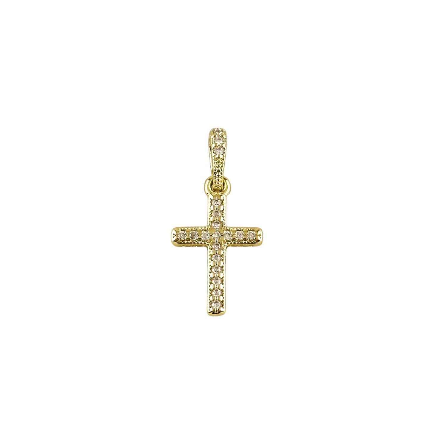 CZ Stones Cross 18K Gold Filled Pendant