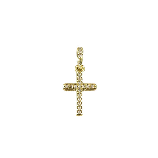 CZ Stones Cross 18K Gold Filled Pendant
