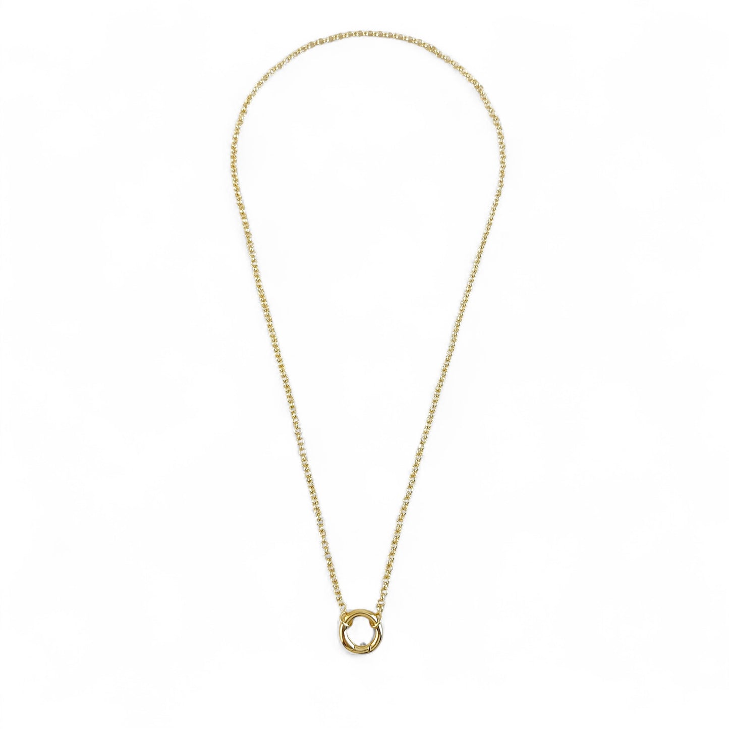 18K Gold Filled rolo chain with carabiner clasp product view