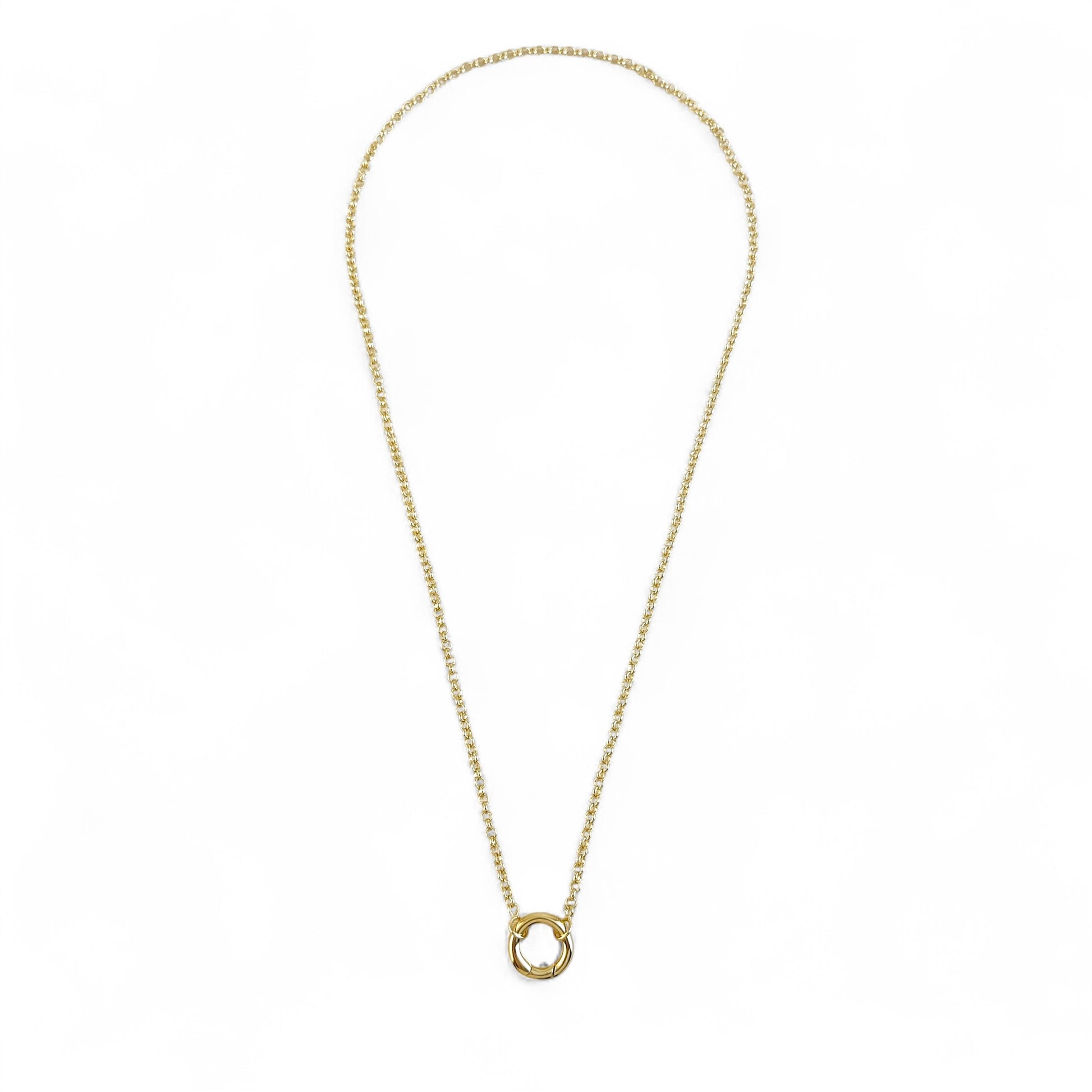 18K Gold Filled rolo chain with carabiner clasp product view