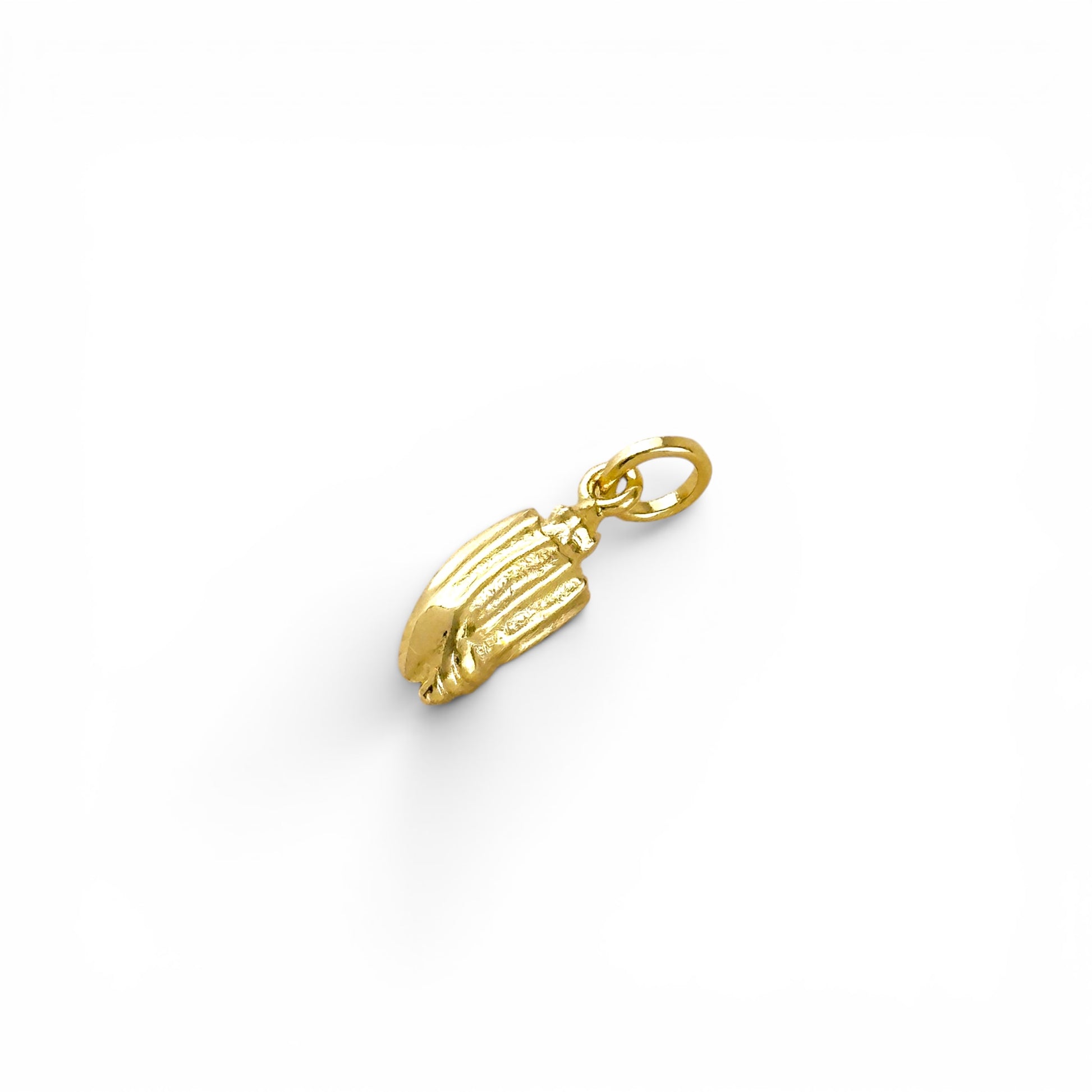 Close-up of detailed texture on conch shell charm side view 