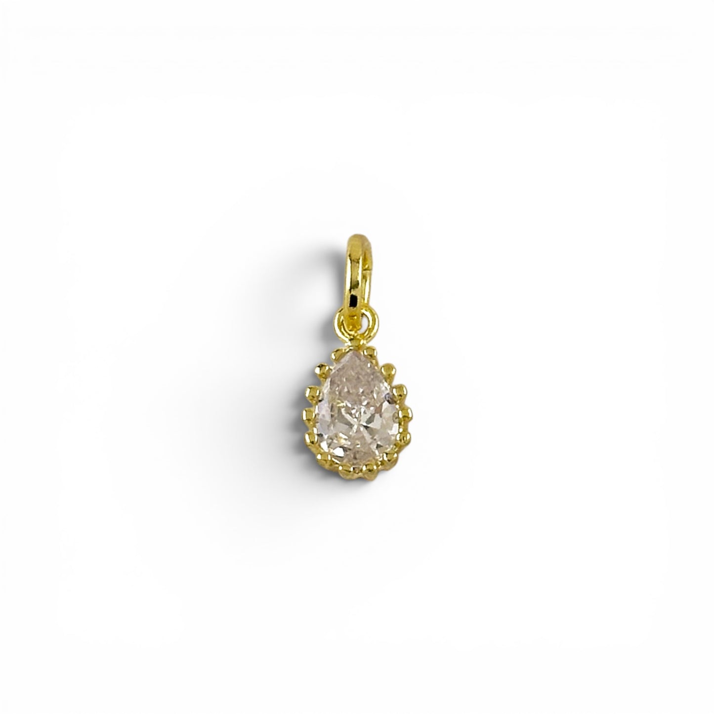 18K Gold Filled pear charm with jump ring
