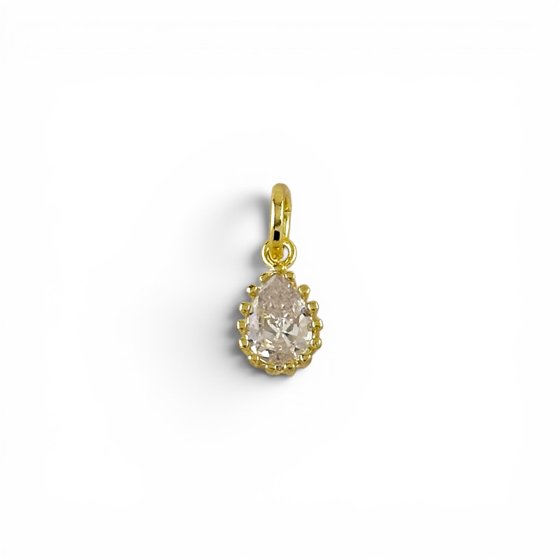 18K Gold Filled pear charm with jump ring