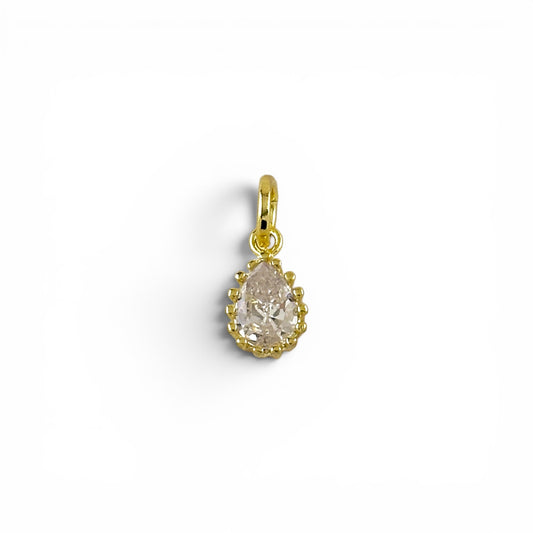 18K Gold Filled pear charm with jump ring