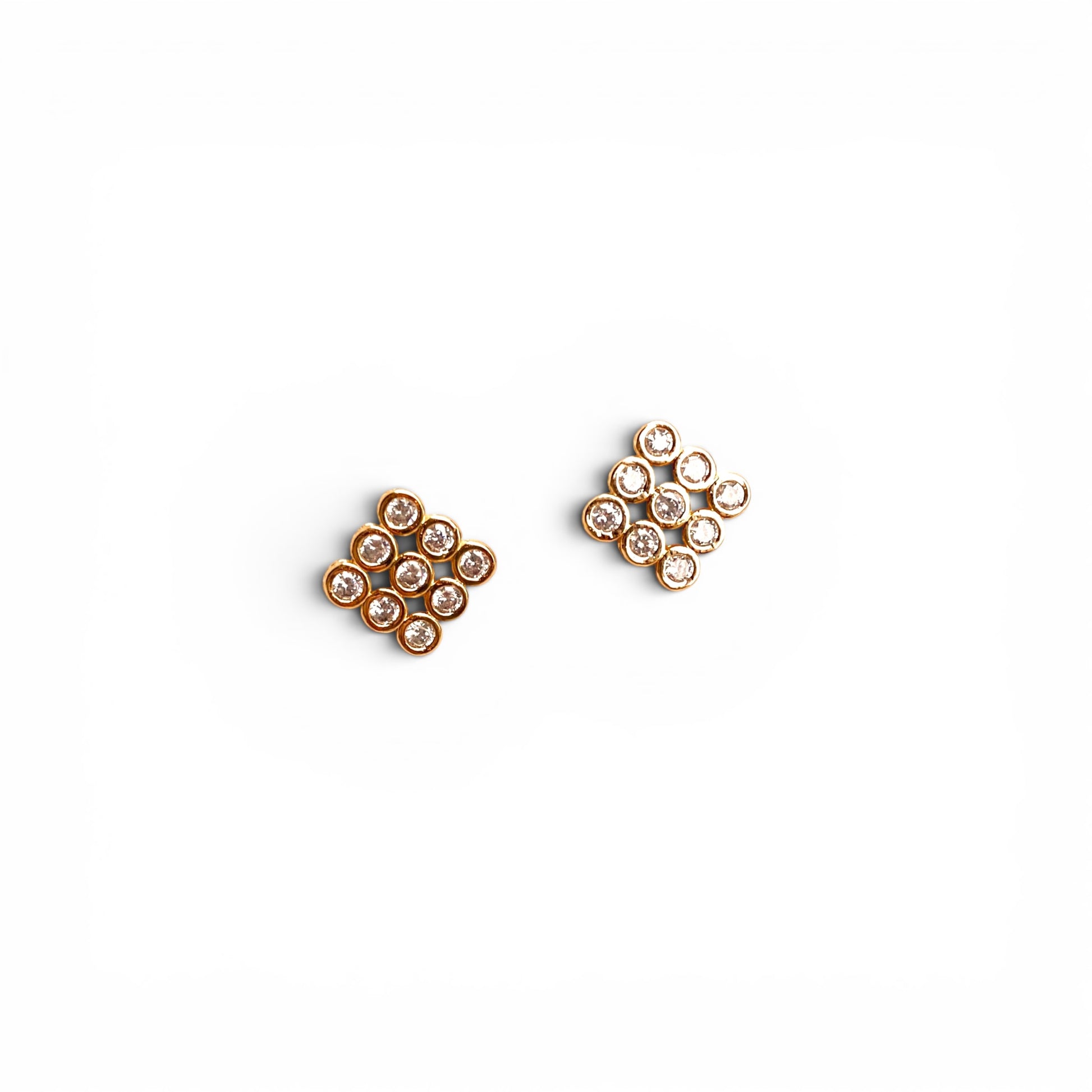 18K Gold Filled geometric cluster stud earrings product view