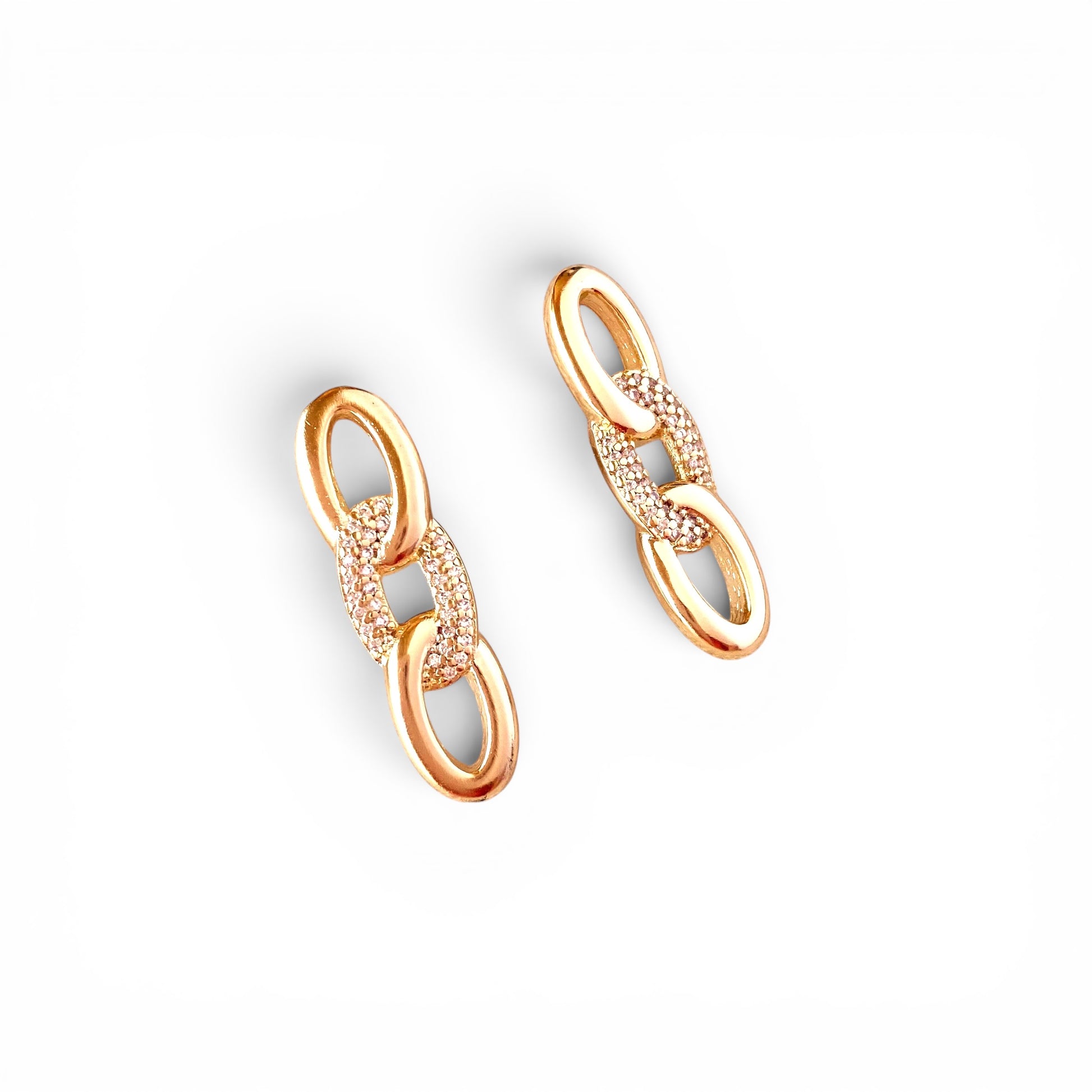 18K Gold Filled hard chain drop earrings product view
