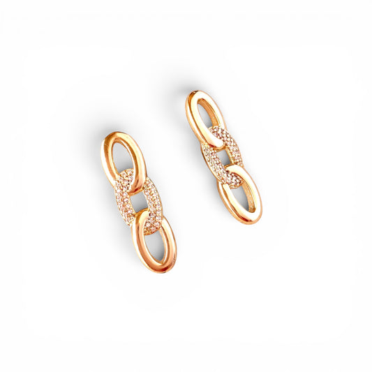18K Gold Filled hard chain drop earrings product view