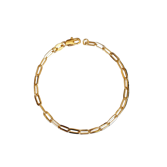 Paperclip Link Chain 18k Gold Filled Bracelet