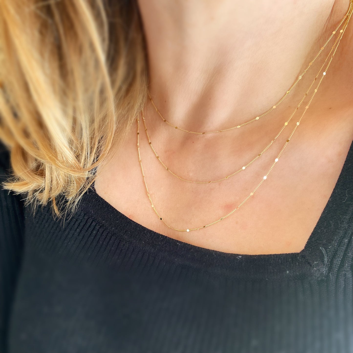 Delicate Curb Link Chain 18k Gold Filled Necklace