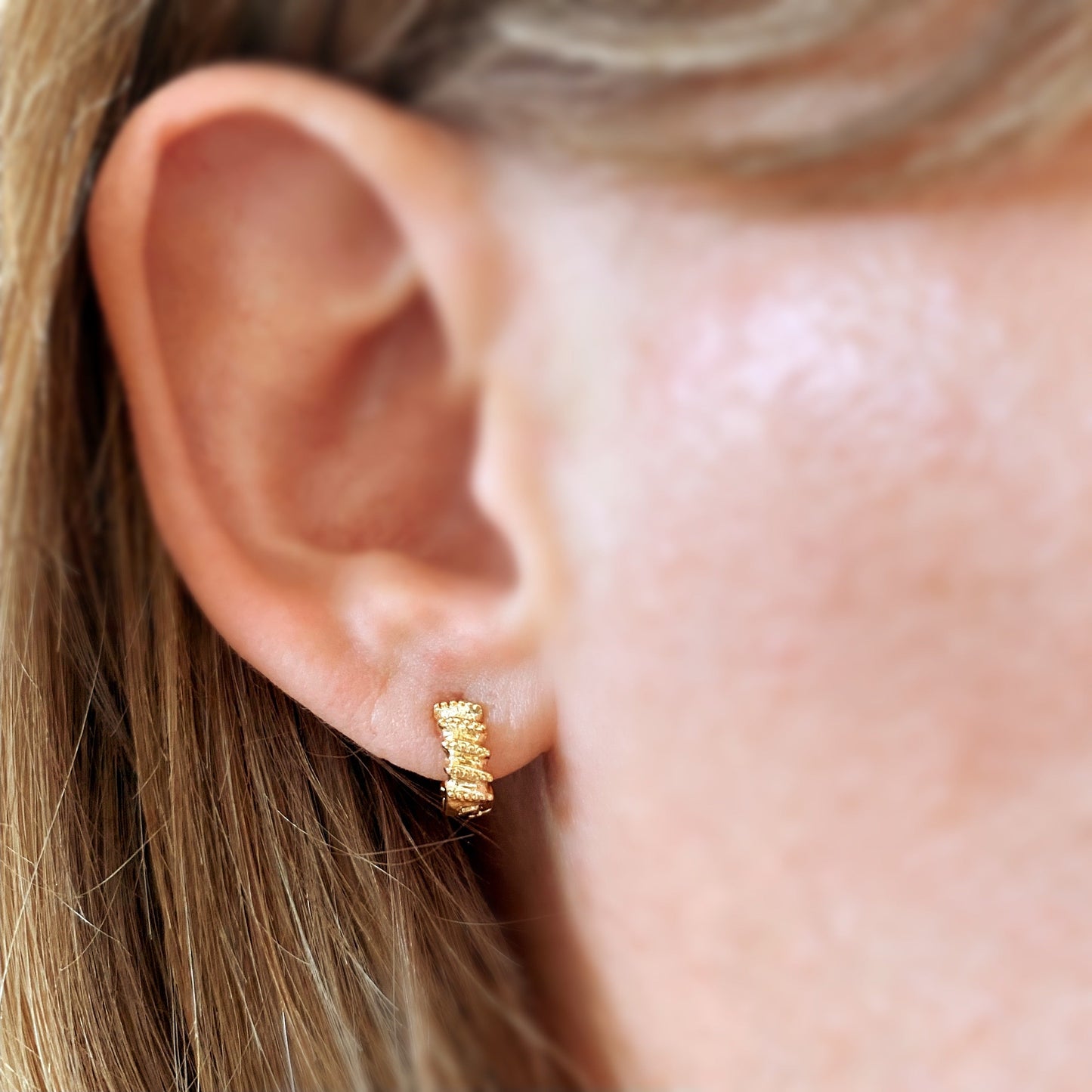 GoldFi 18k Gold Filled Rugged Petite Clicker Hoop Earrings