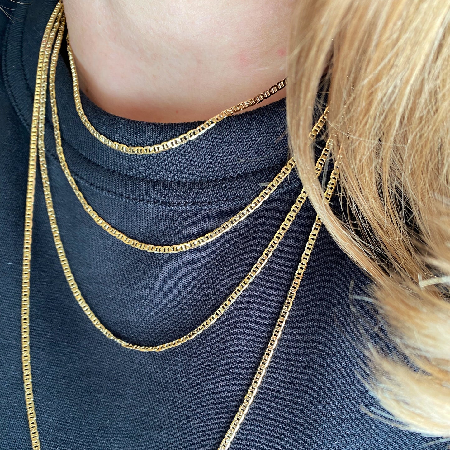 2mm Flat Mariner Chain 18K Gold Filled Necklace