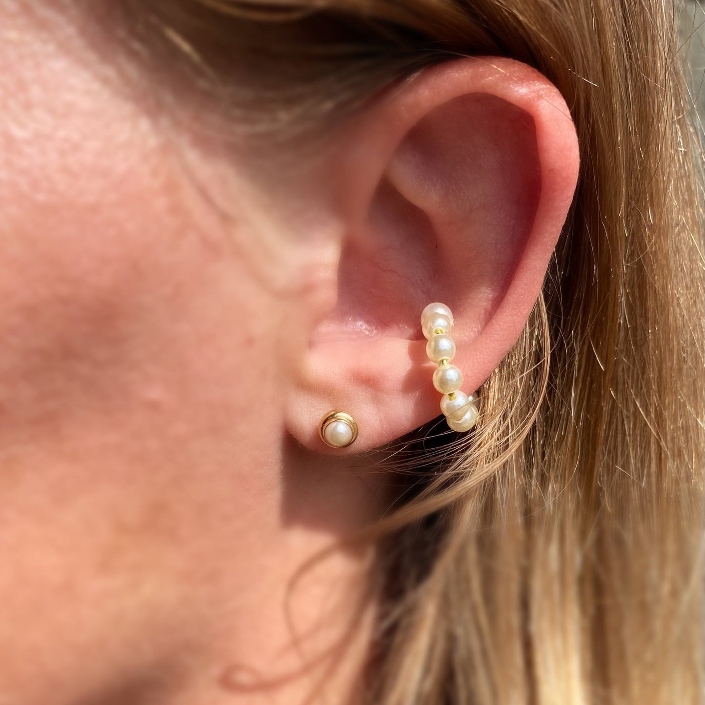 Pearl Ear Cuff 18K Gold Filled