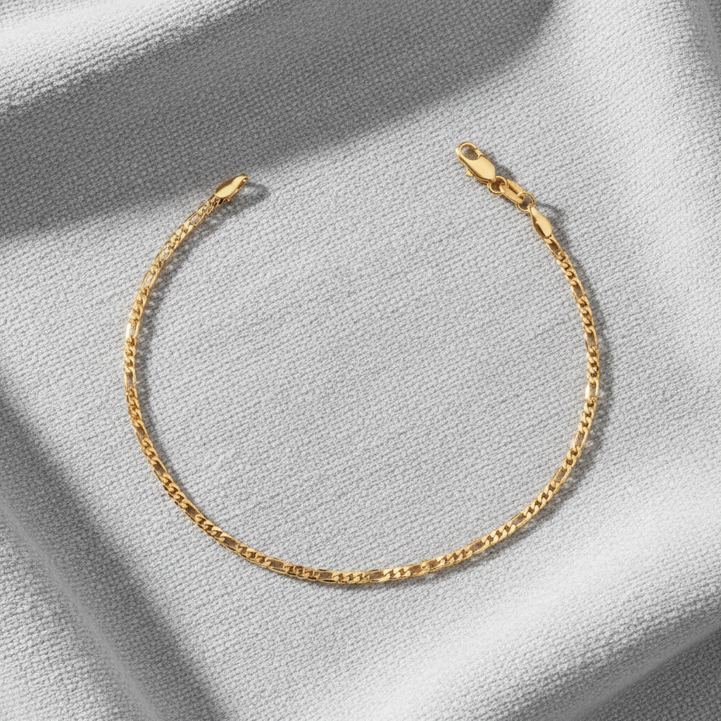 2.5mm Figaro Chain 18K Gold Filled Anklet