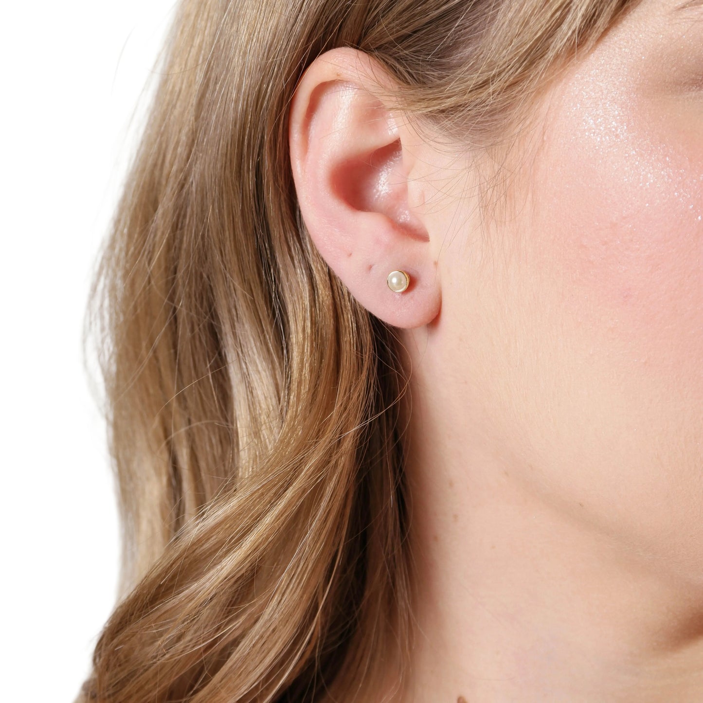 4mm Pearl Stud 18K Gold Filled Earrings