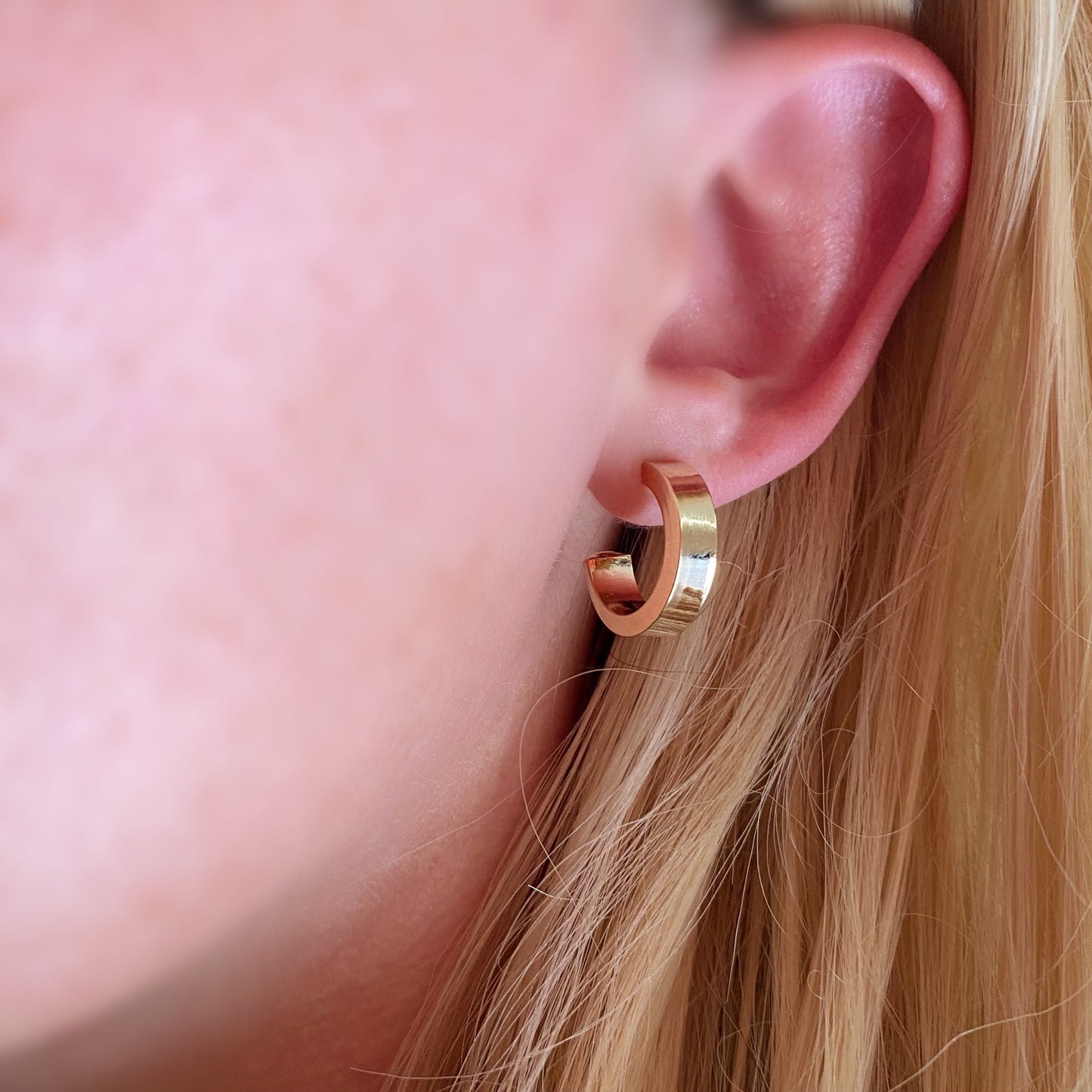 18mm Flat Open Hoop 18k Gold Filled Earrings