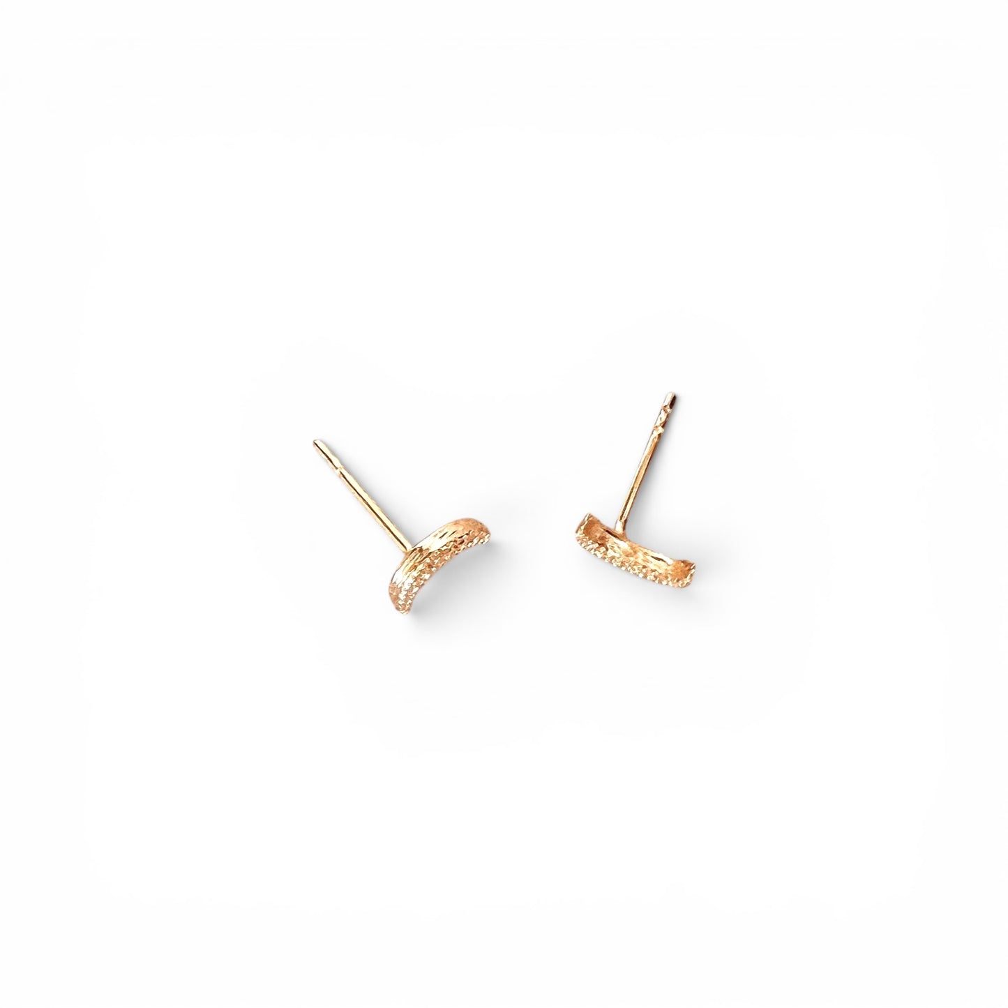 18K Gold Filled crescent moon stud earrings product view