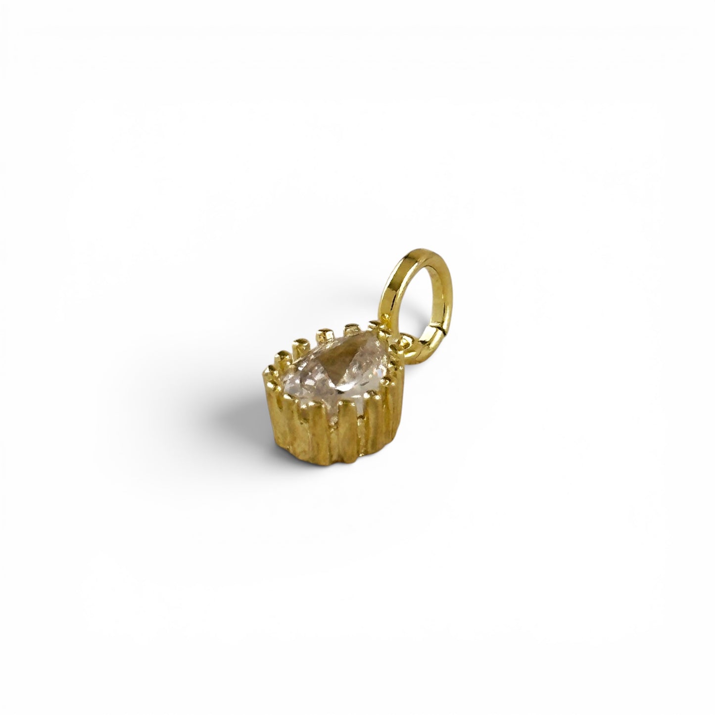 18K Gold Filled pear charm with jump ring