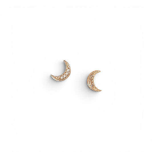 18K Gold Filled crescent moon stud earrings product view