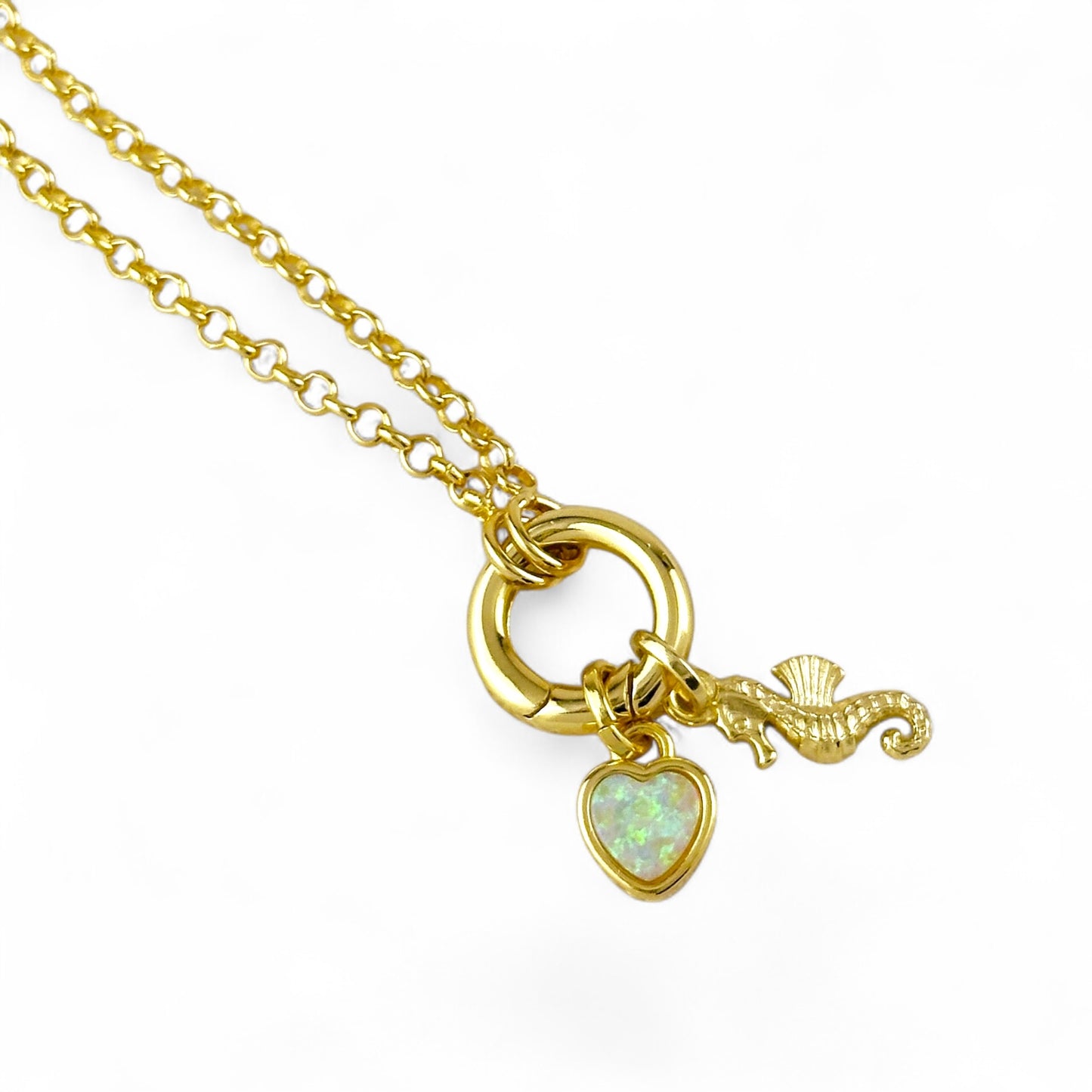 18K Gold Filled rolo chain with carabiner clasp product view