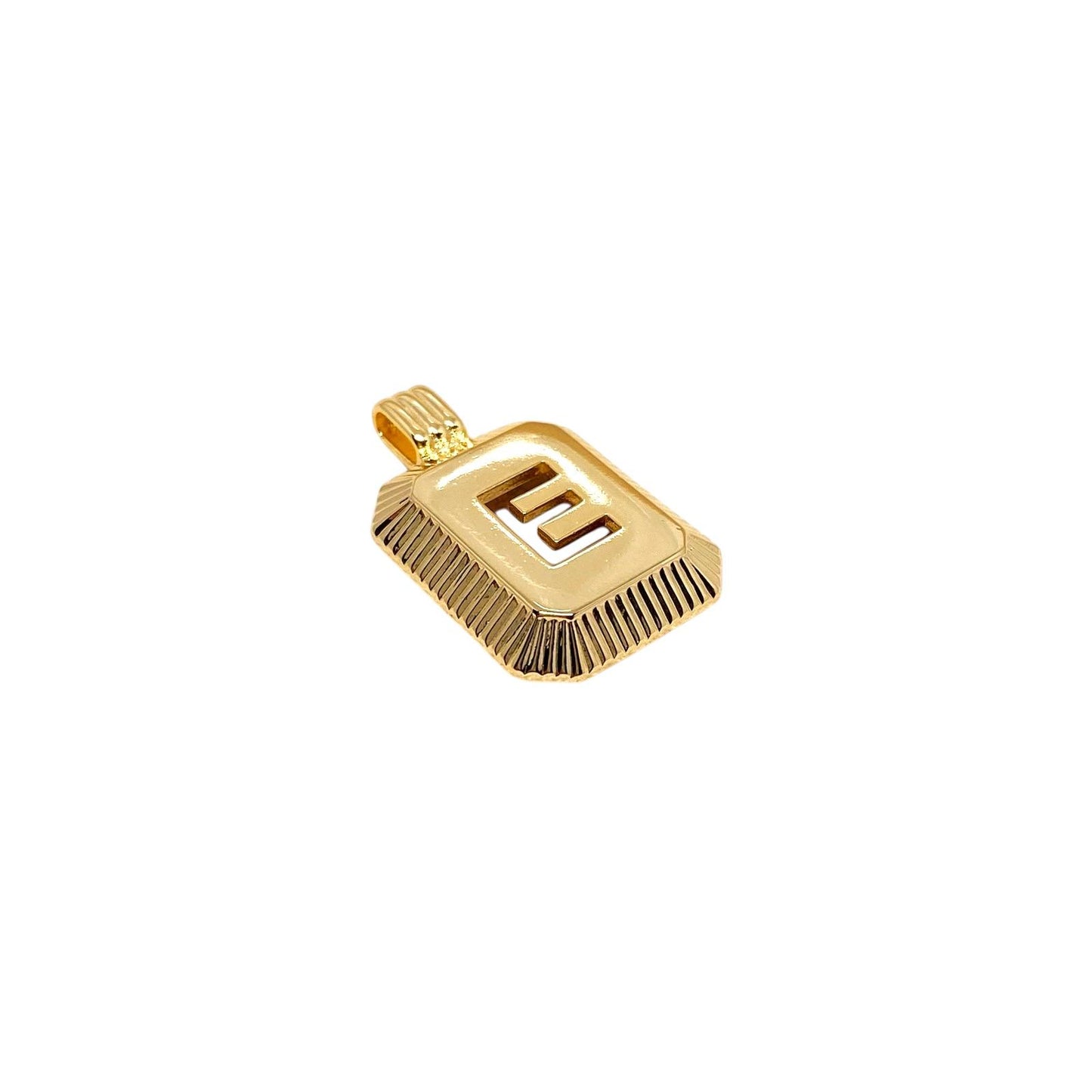 skillus 18k Gold Filled Initial Letter E Pendant 