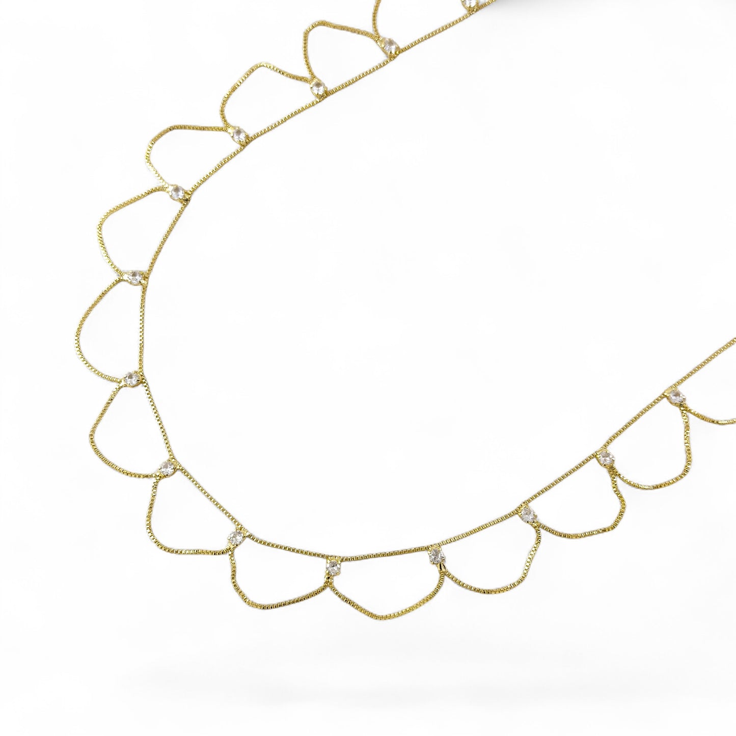 skillus Bali CZ Belly Chain in 18K Gold Filled on white background