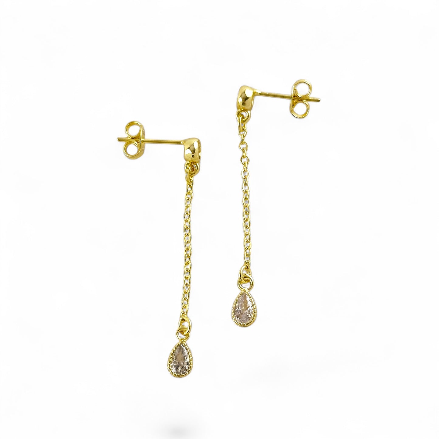 skillus round CZ drop earring