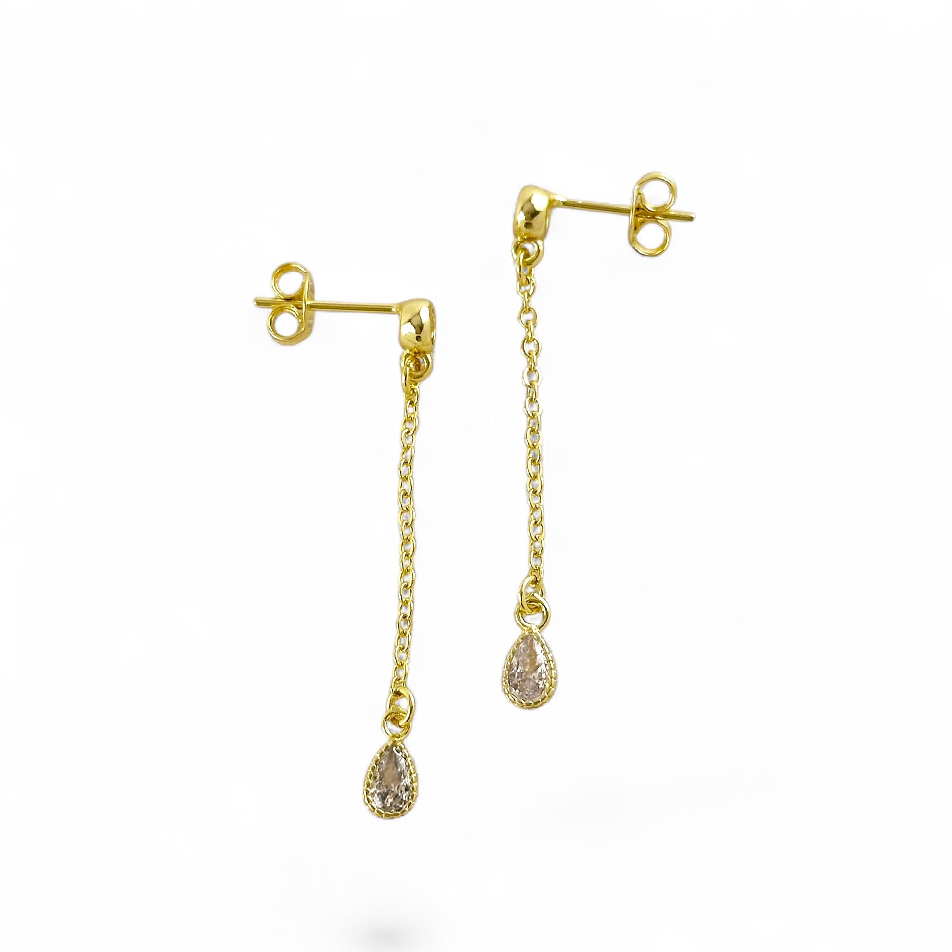 skillus round CZ drop earring